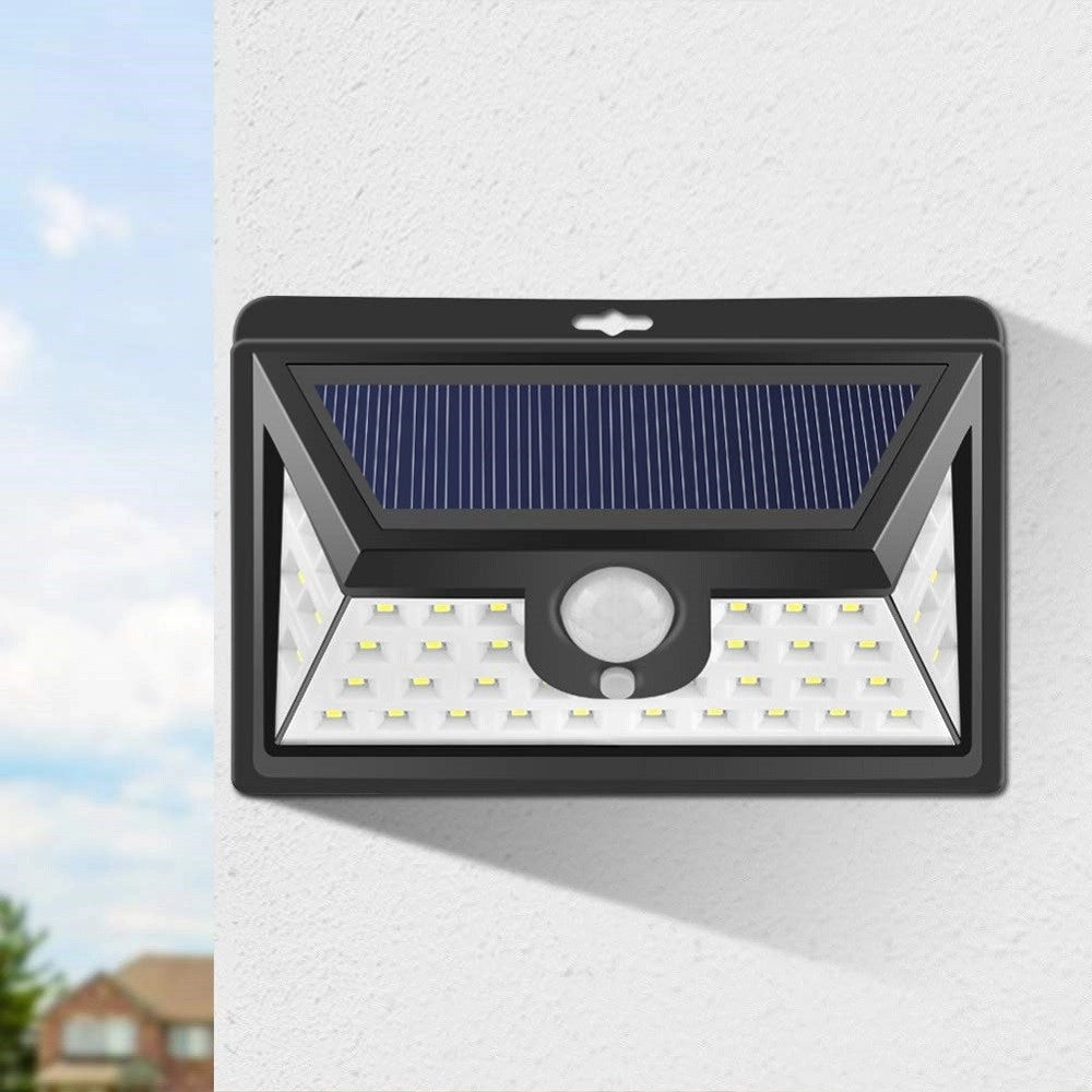 Trade Shop - Faro Led Con Pannello Solare Crepuscolare 24 Led Sensore Movimento Crepuscolare -