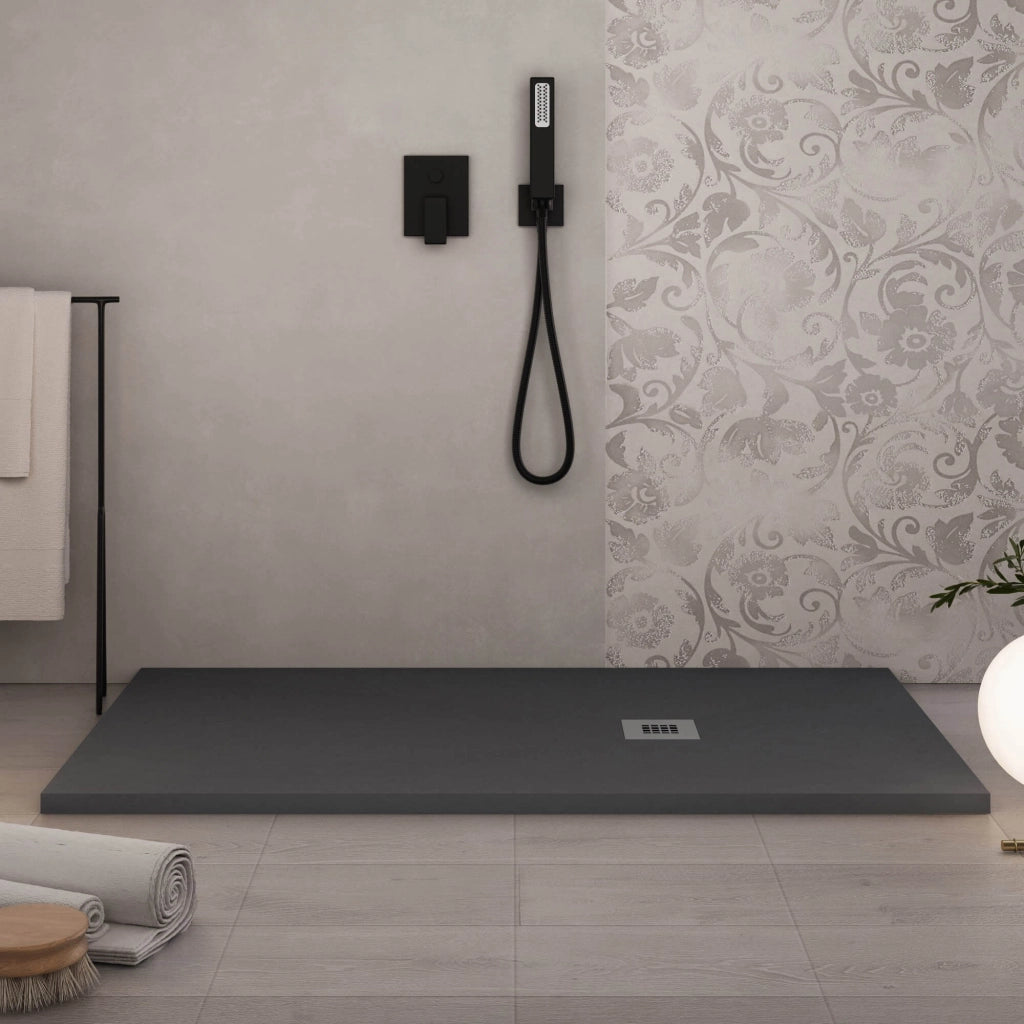 Piatto Doccia 80x140 cm in Pietra Bonussi Everest Antracite