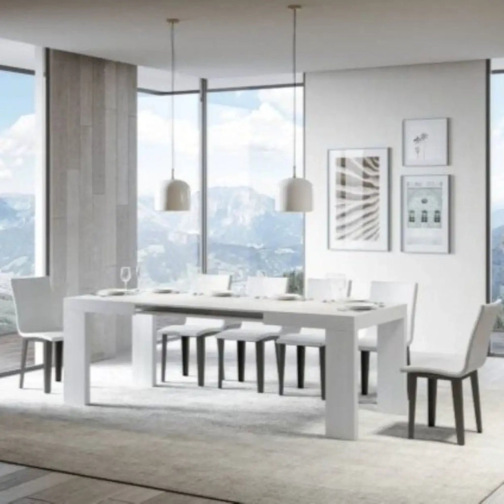 Tavolo allungabile 130/234x90 cm Roxell colore bianco frassino