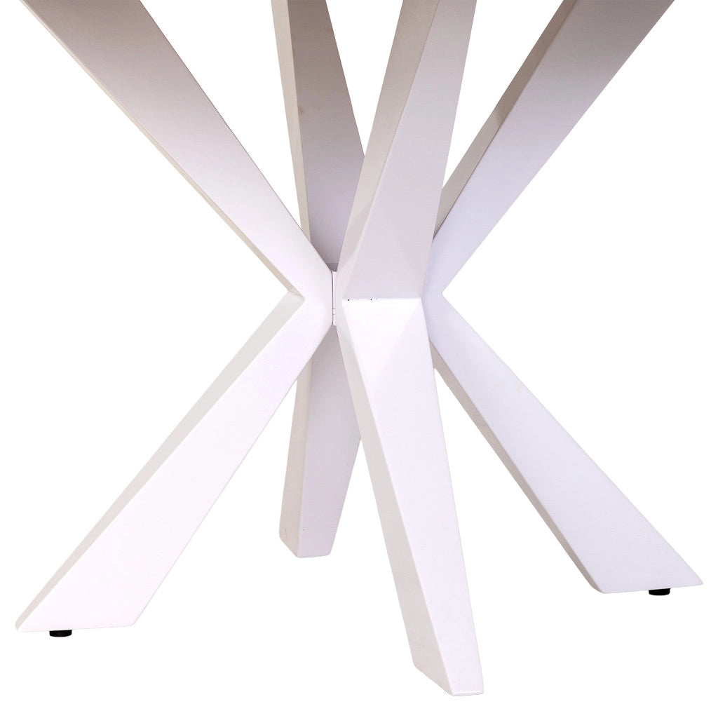 Tavolo da pranzo in legno bianco 130x130x77h cm