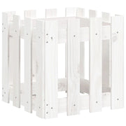 Fioriera rialzata per piante fiori e terrazze con design a recinzione 40 x 40 x 40 cm pino bianco massiccio 02_0038095