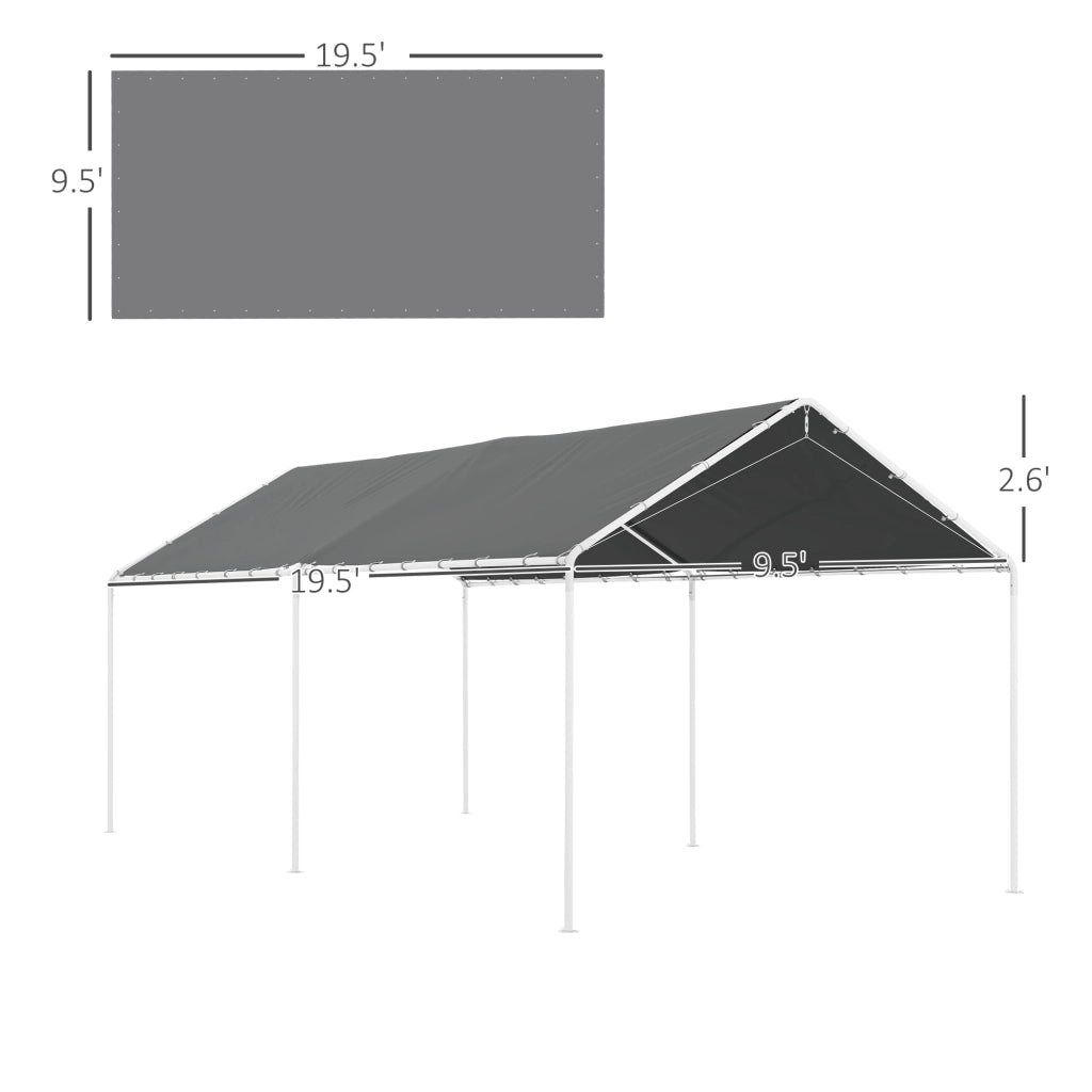 Copertura per carport 3x6 m ¨C zephmum ¨C 48 elastici con pallini
