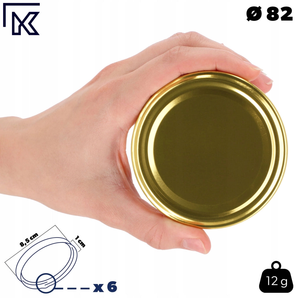 Tappi per barattoli KADAX, diametro 82 mm, confezione da 10 pezzi
