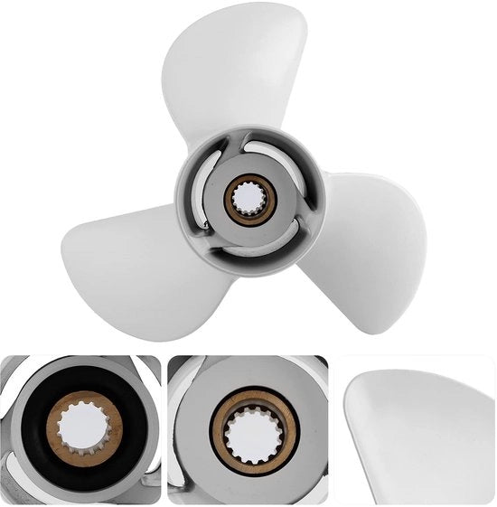 Motore per imbarcazione a elica con alta potenza di spinta - 13x19" Alluminio - 3 Pale - 15 Denti - Resistente alla corrosione - Lunga durata