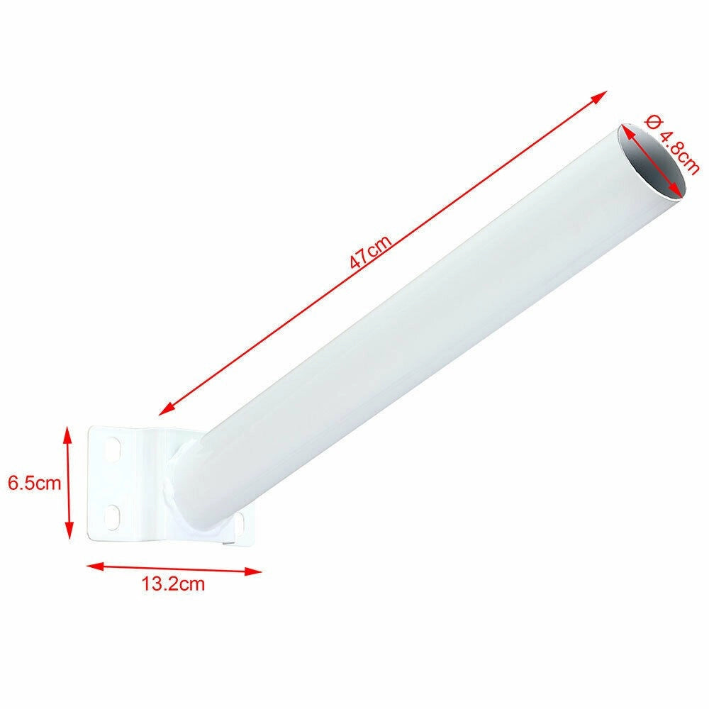 Trade Shop - Staffa Palo Per Lampione Solare Stradale Supporto In Metallo Parete Muro 50cm -