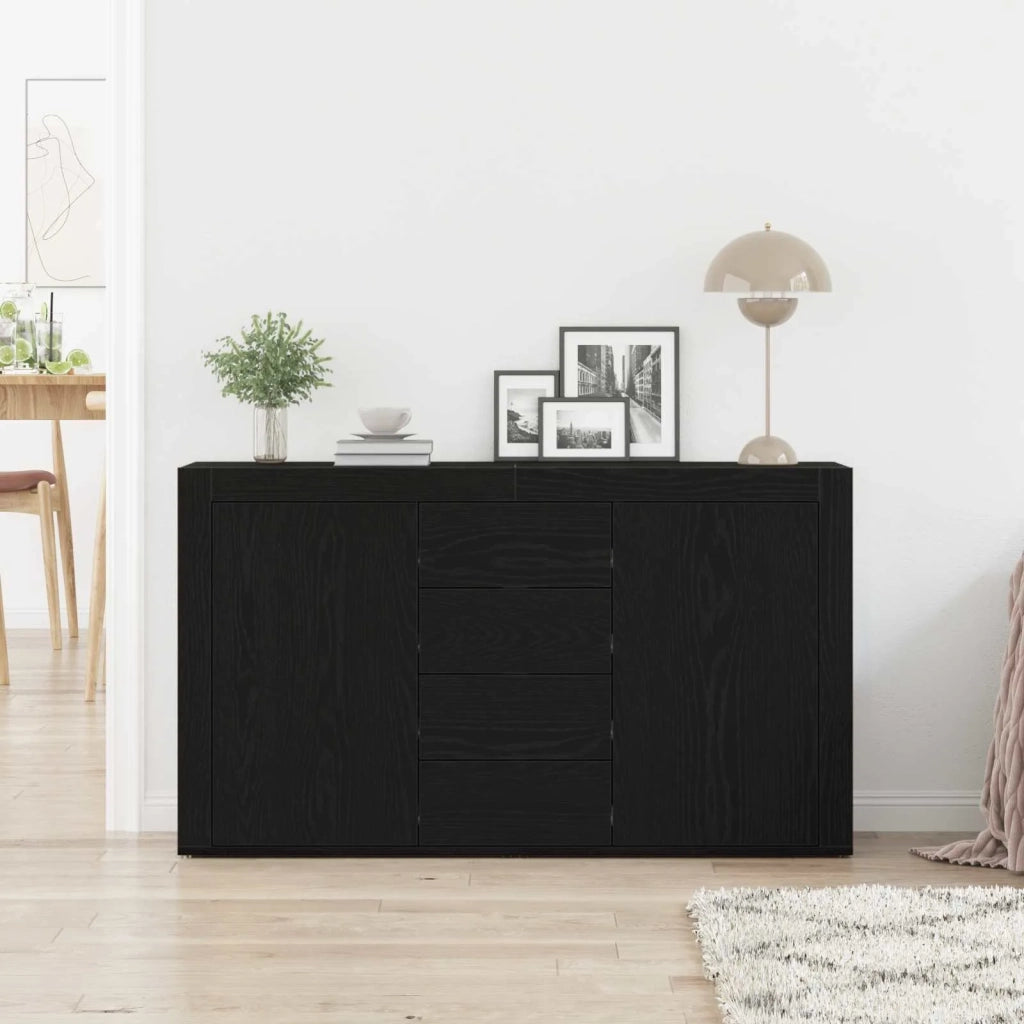 Credenza Rovere Nero 120 x 36 x 69 cm Legno multistrato 3333865