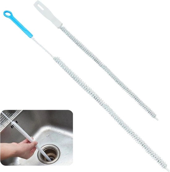 Set di Spazzole Flessibili per Canali di Scarico in Cucina e Bagno - 2 Pezzi (45 cm e 71 cm)