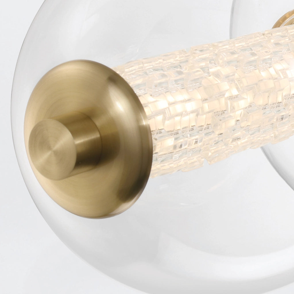 Lampada sospesa Atomo ottone vetro 142 cm LED 46W Quintiesse