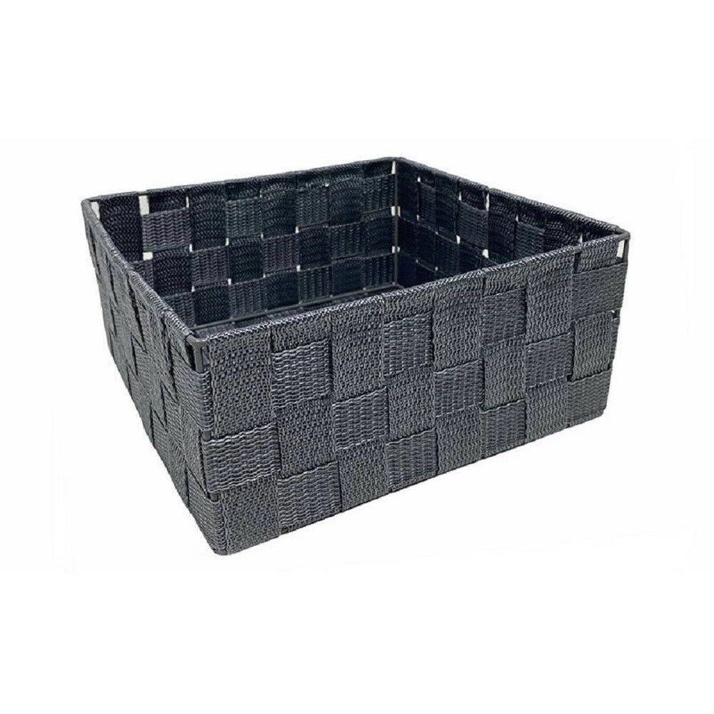 Trade Shop - 6pz Scatola In Tessuto Contenitori Organizer Bagno Armadio Cassetti Grigio 79151 -