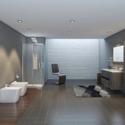 Box doccia angolare 80x80 cm doppio scorrevole in cristallo trasparente Ted