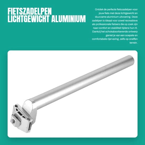 Sella per bicicletta in lega d'alluminio 25,4 x 300 mm - Resistente allo shock - Leggero - Duraturo - Facile da installare - Puntale per sella