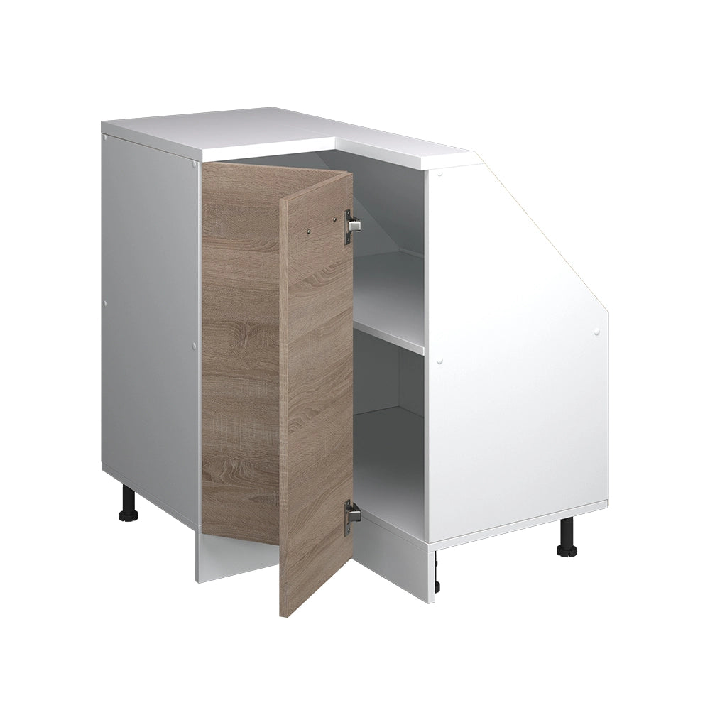 Mobile cucina angolare per sottotetto R-Line Sonoma/Bianco 75.6 cm con 1 porta Vicco