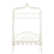 Panchina da Giardino | Panca da Giardino 122 cm in Ferro Bianco Anticato