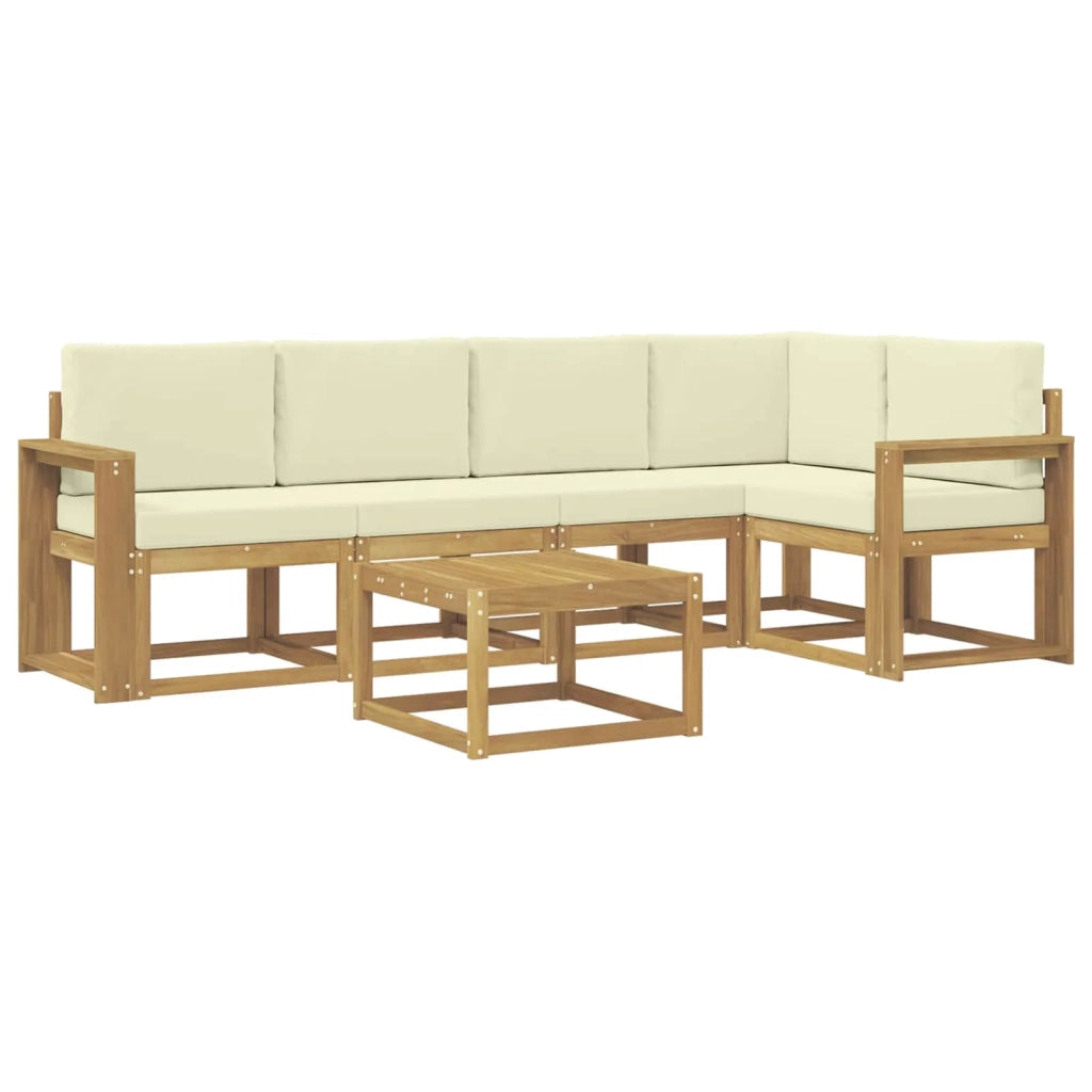 Set di divani da esterno 6 pz Bianco e Crema 3387669