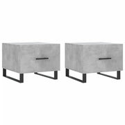 2 pz Tavolini salotto | Tavolino da caff¨¨ | Tavolino da Soggiorno Grigio Cemento 50x50x40 Legno Multistrato