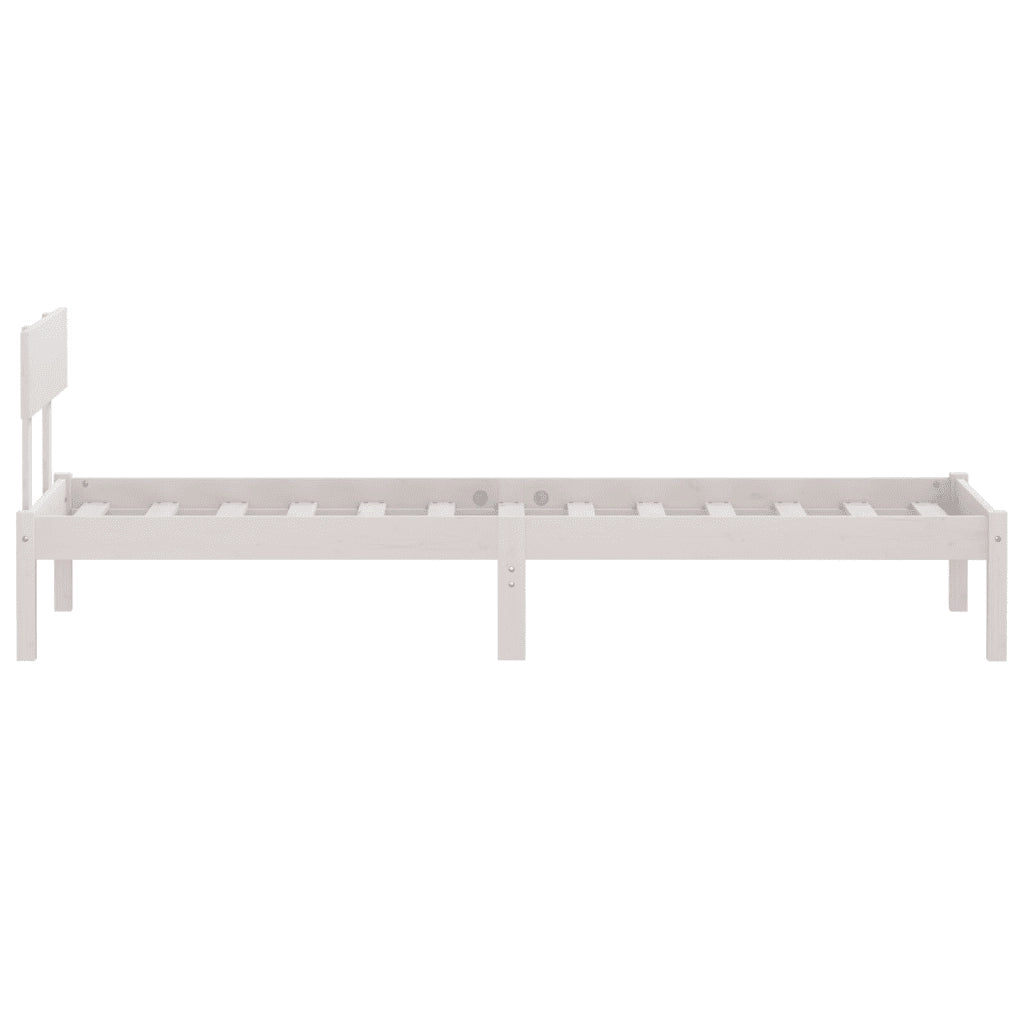 Giroletto-Struttura Letto Bianco in Legno Massello di Pino 100x200 cm 386205