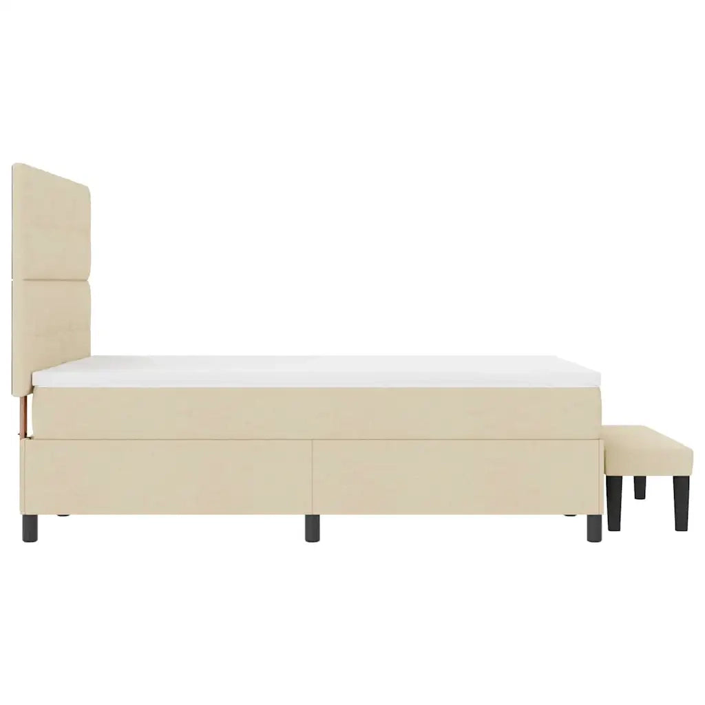 Letto a molle con testiera Crema 140 x 190 cm Tessuto 3344070