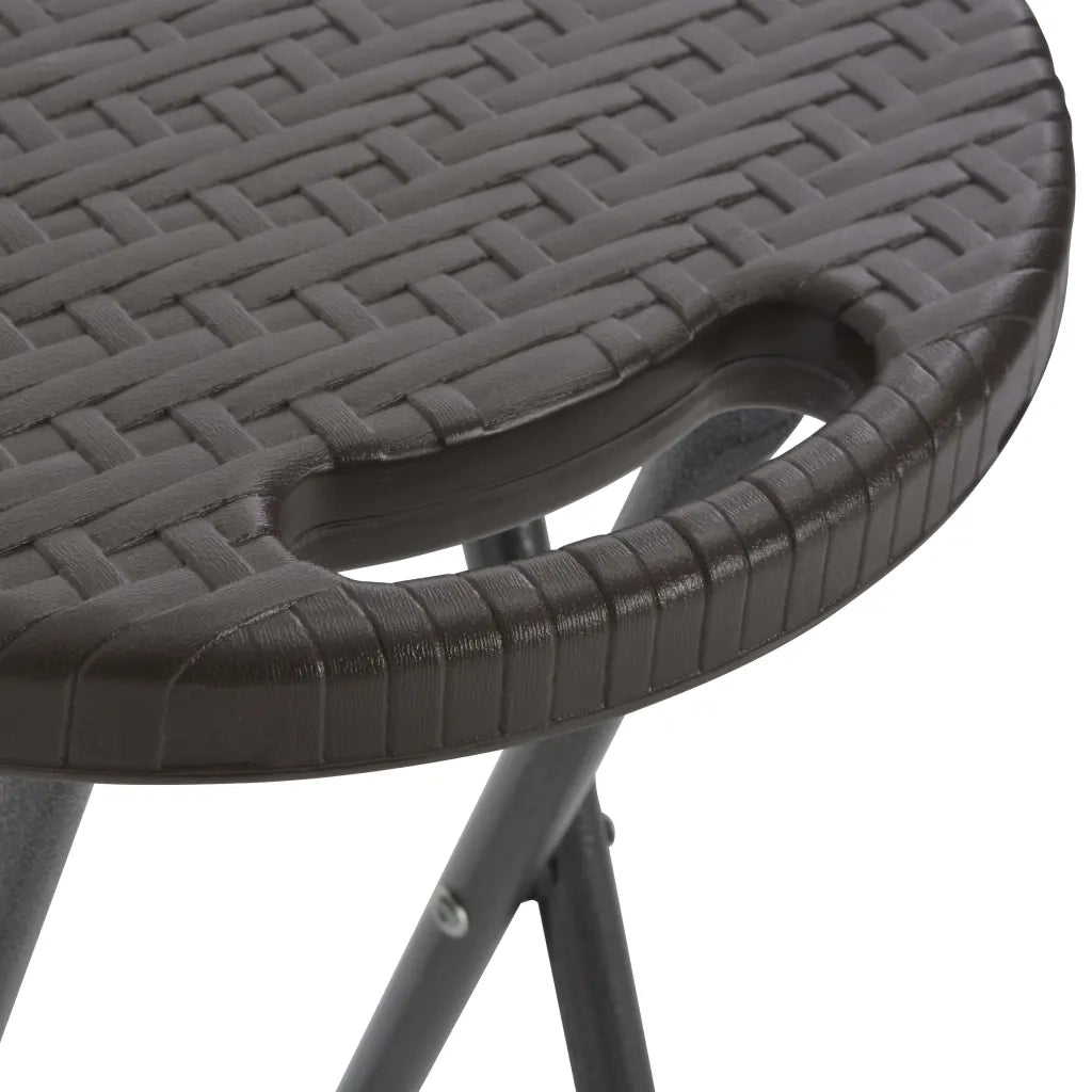 Sgabelli da Bar Pieghevoli 2 pz HDPE e Acciaio Marroni Rattan 44559