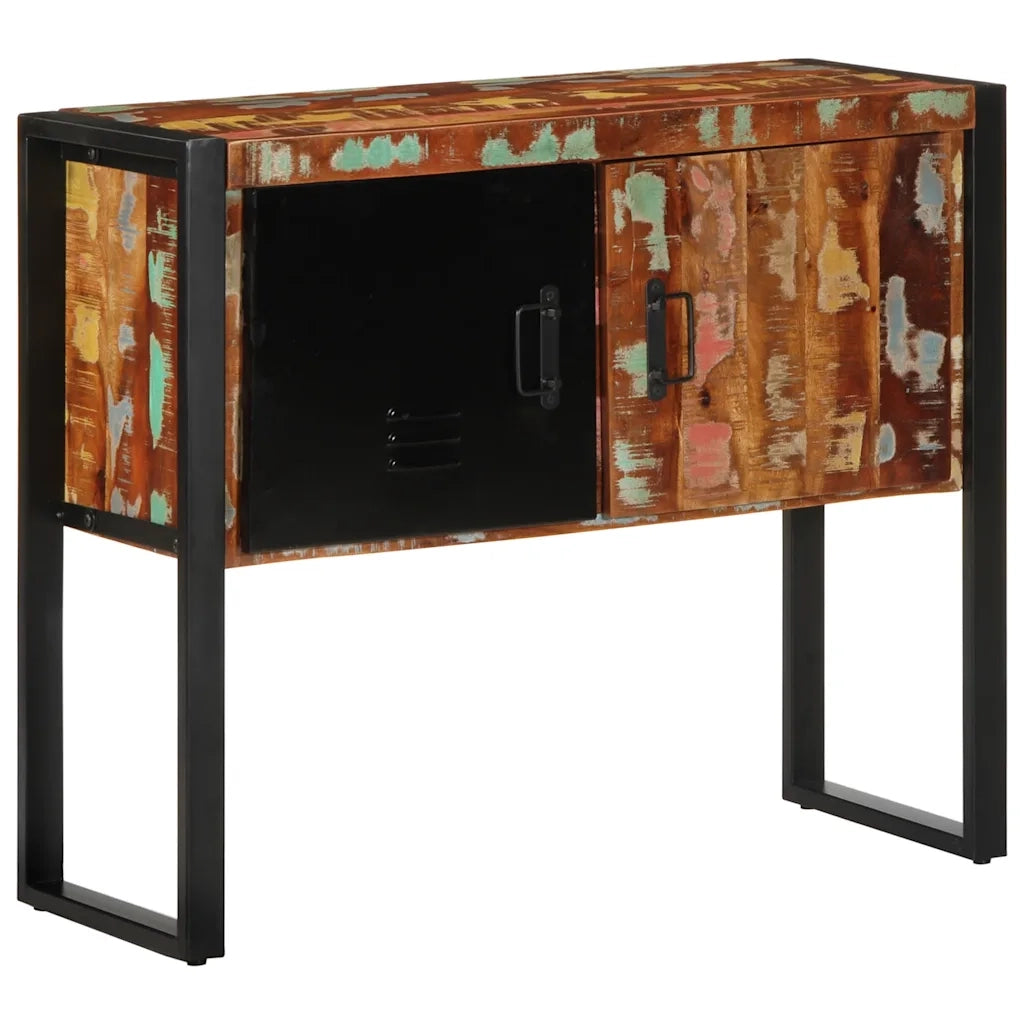 Tavolo Consolle Multicolore 90x35x75 cm Legno Massello Recupero