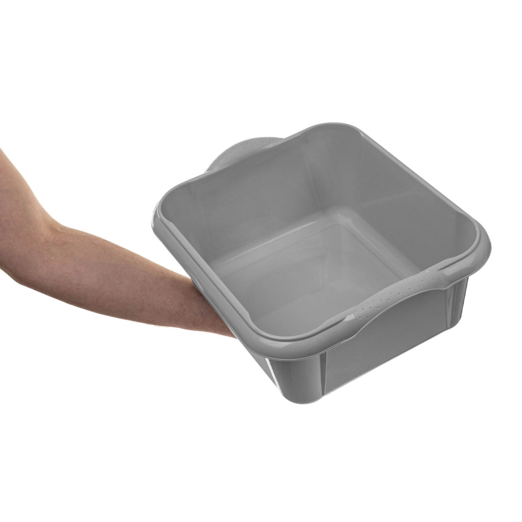 Bacinella per bucato in plastica KADAX da 10 litri, rettangolare, con manici