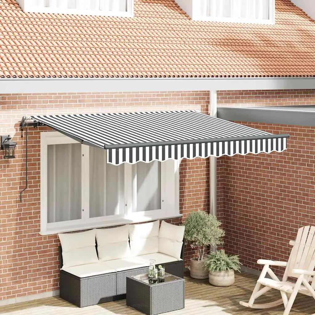 vidaXL Tenda Retrattile Antracite e Bianco 350 x 200 cm
