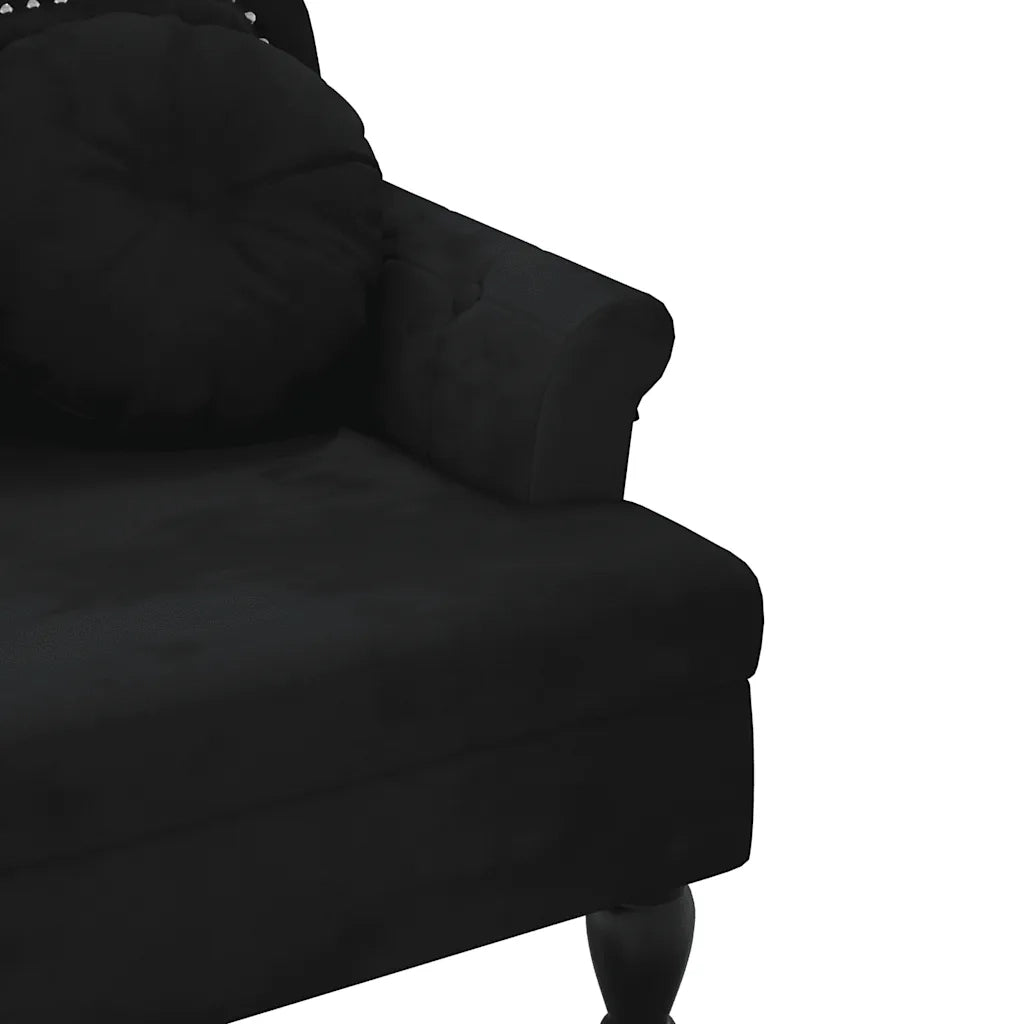 Panca con Cuscini Nera 120,5x65x75 cm Velluto CFW5259266