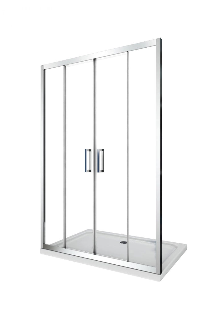 Porta doccia scorrevole centrale cristallo 6mm trasparente anticalcare h.190cm Sicena Lision bis Trasparente 6mm,145 cm