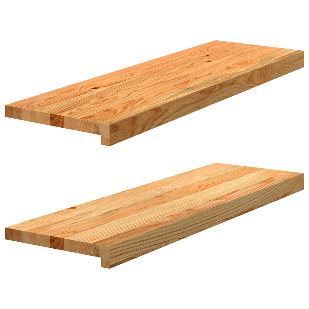 vidaXL Gradini 2 pz Marrone Chiaro 80x30x2 cm Legno Massello Rovere