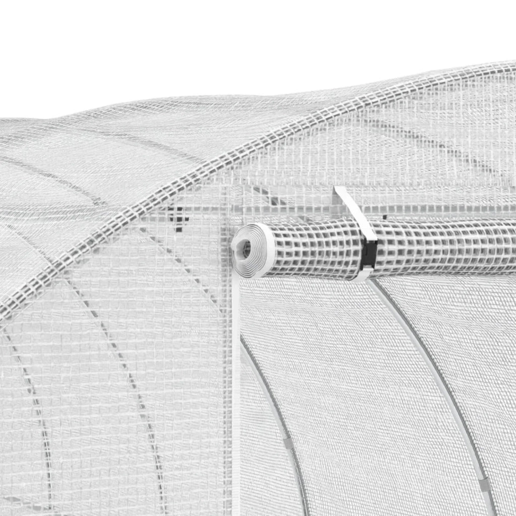ProBache - Telone di ricambio per serra da giardino a tunnel da 18 m² (6 x 3 x 2 m), anti-UV, con porta e finestre, modello CRIMÉE, bianco