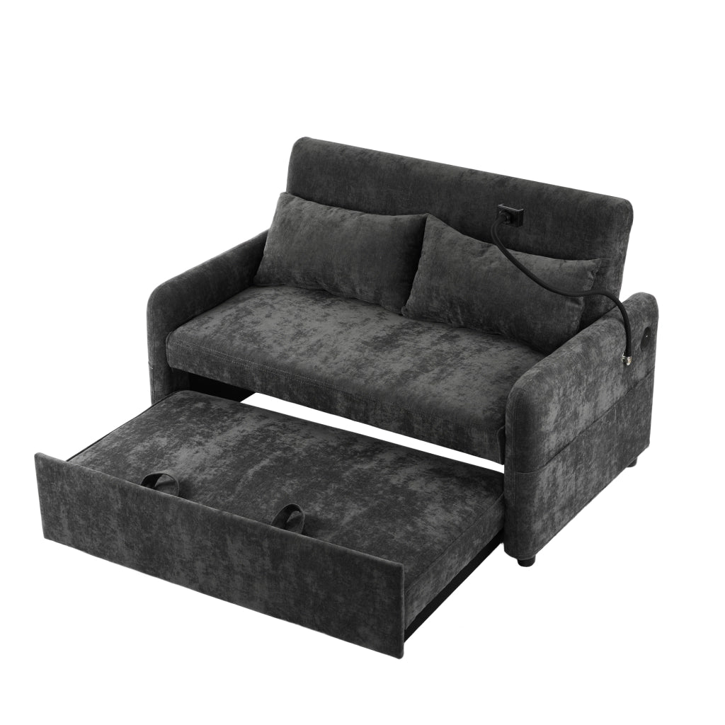 Divano Letto Pieghevole Doppio ¨C MINIMAL ¨C Schienale Regolabile, Portacellulare, USB