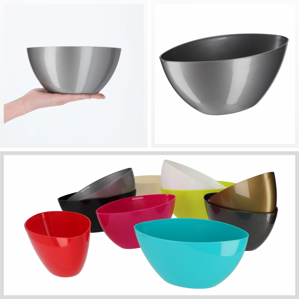 KADAX Vaso da fiori Vaso da fiori 21 cm Coperchio ovale Supporto per fiori in plastica argento