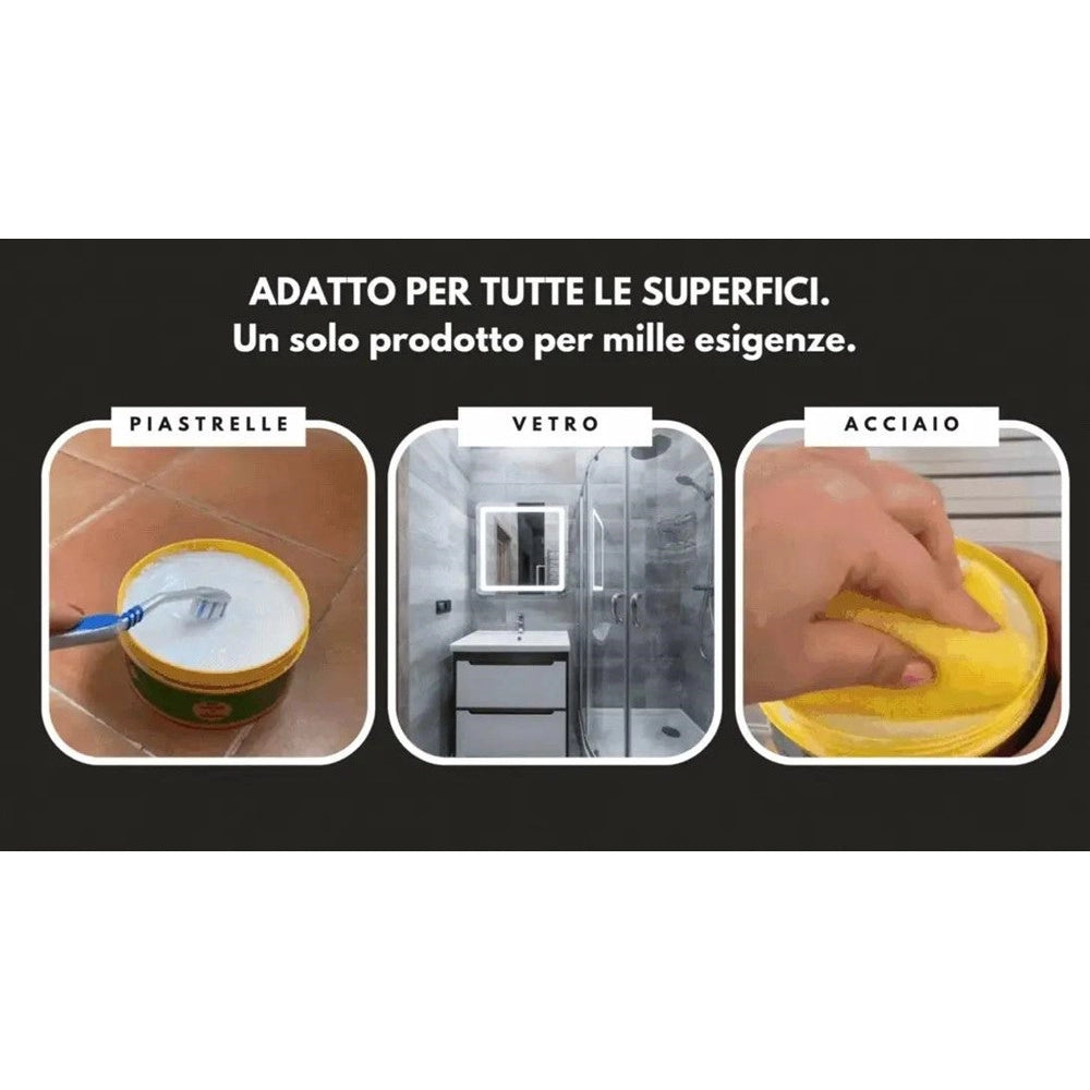 Trade Shop - Bio Master Pasta Universale Con Spugna Sgrassa Pulisce Lucida Detergente Naturale A Limone -