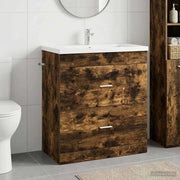 Mobiletto da Bagno Sotto Lavabo Rovere Fumo 78,5 x 37,5 x 81 cm 890716