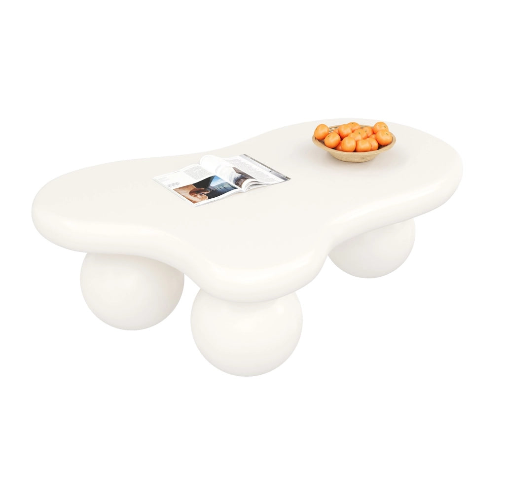 Tavolino da salotto a forma di nuvola con LED 16 colori; 95x62;5x32 cm; bianco in MDF