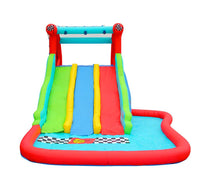 Castello Giostra Gonfiabile Acquatico Triple Racing Thunder con Pompa Happy Hop