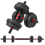 Set di manubri 2 in 1 regolabile 15 kg con barre - zephmum - per allenamento muscolare e sollevamento pesi