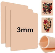 Pannelli di silicone adesivi da pratica 3 mm - doppia faccia - 15,2 cm x 20,3 cm - per inchiostro tattoo - pannelli da pratica per tattoo - adatti per principianti