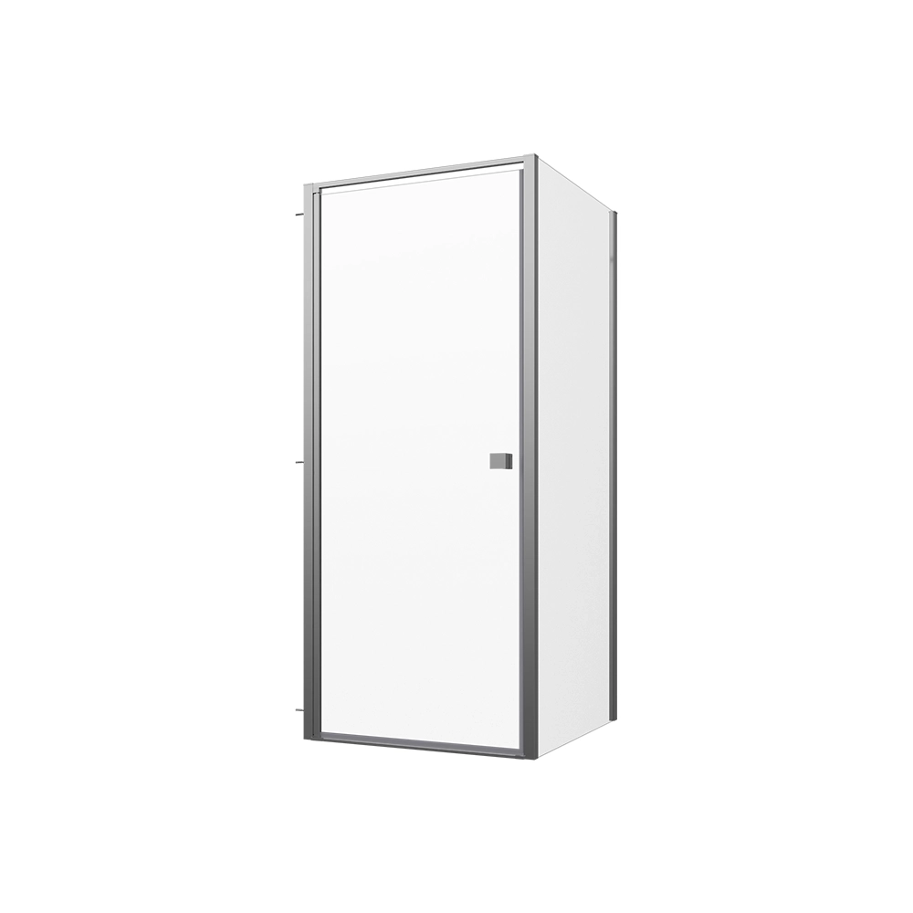 Box doccia 80x90 cm con apertura a battente e parete fissa, profili cromati e vetro da 8mm trasparente h195 | Bahamas