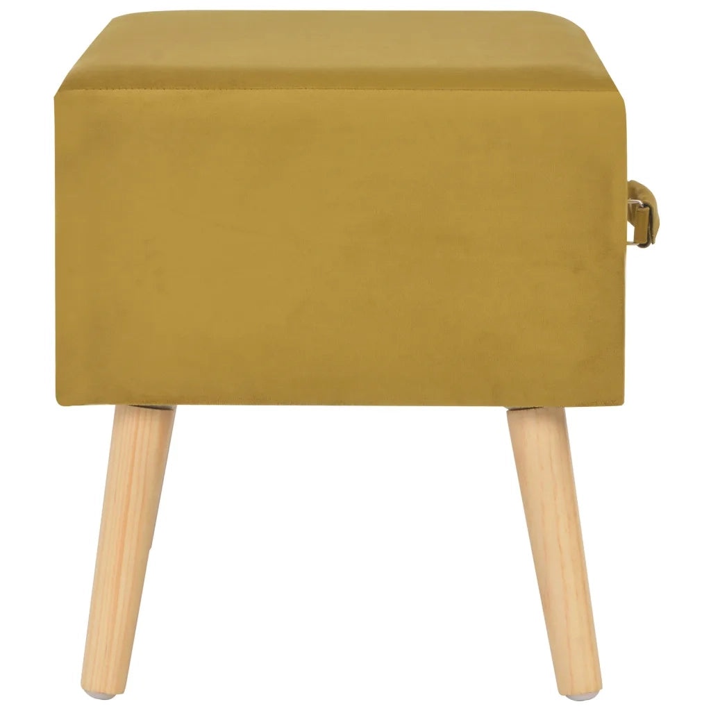 Comodini Senape 2 pz-Set di 2 Tavolino da notte 40x35x40 cm in Velluto