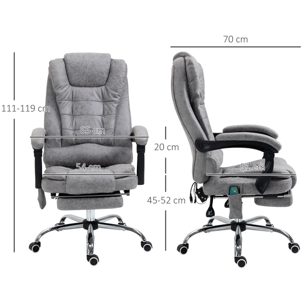 Sedia da ufficio massaggiante reclinabile con poggiapiedi ¨C zephmum ¨C Grigio