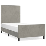 Letto singolo | Letto per adulti | Giroletto senza Materasso Grigio Chiaro 100x200 cm Velluto