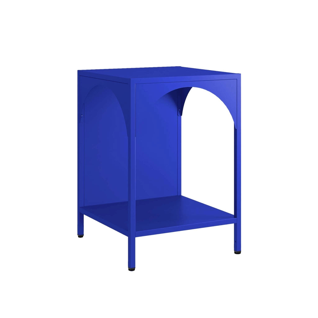 Comodino, tavolino industriale, blu