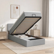 Letto ottomano con materasso Grigio Chiaro 80 x 200 cm Tessuto 3456281