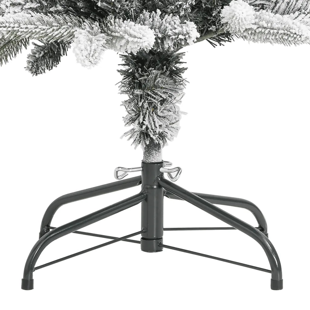 Albero Natale Artificiale Sottile Neve Floccata 180cm PVC e PE 345195
