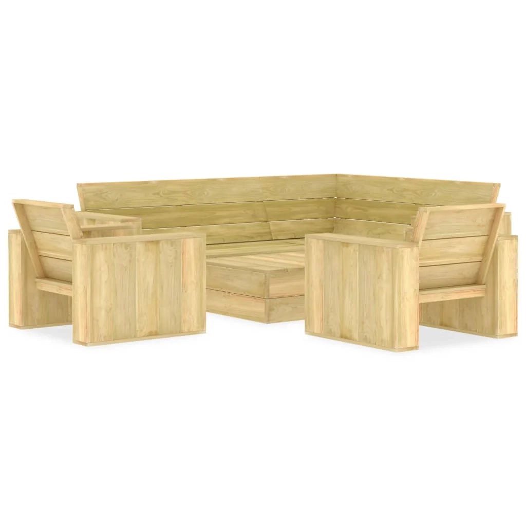 Set di mobili da giardino mobili da esterno set da 4 pezzi legno di pino impregnato 02_0016223