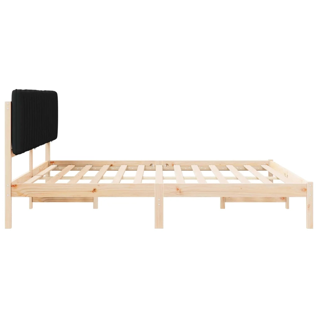 Letto con Testiera Rivestita Nero 200 x 200 cm 3405574