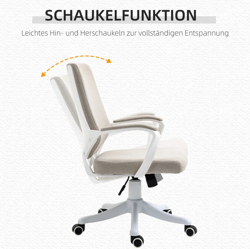 Sedia da ufficio ergonomica beige con supporto lombare