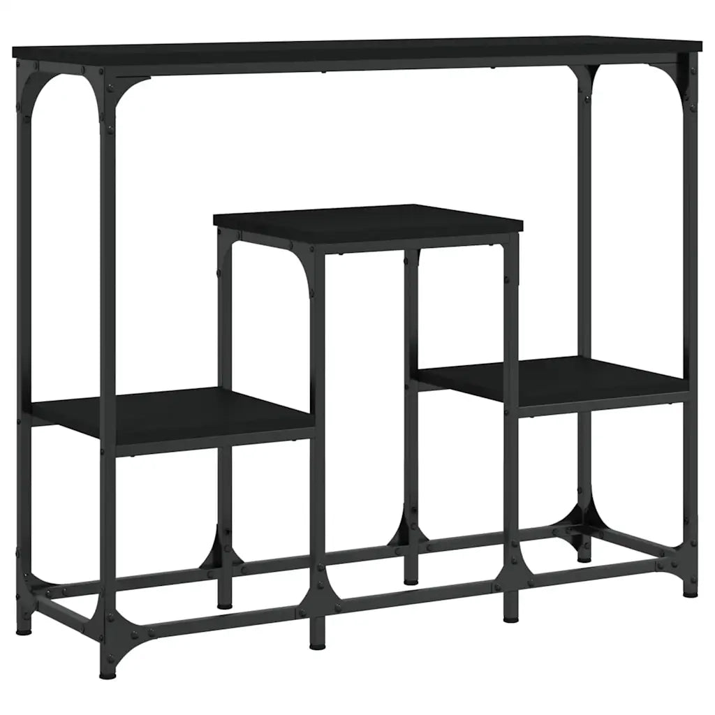 Tavolino Consolle Nero 89,5x28x76 cm in Legno Multistrato 833383