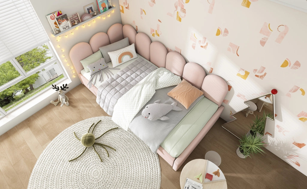 OKWISH Letto Divano 90×190 cm, Letto Singolo con 2 Cassetti, Struttura Reversibile, senza Materasso, in Velluto, Rosa