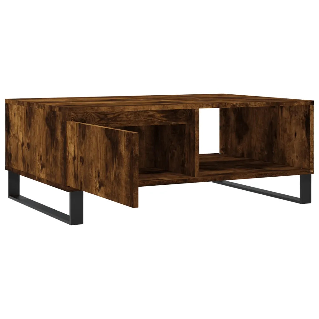 Tavolino da Salotto-Tavolino da soggiorno-Tavolo Rovere Fumo 90x60x35cm in Legno Multistrato 786576